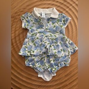 Ralph Lauren White and Blue Baby Polo Dress